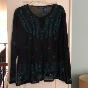 Sheer black tunic